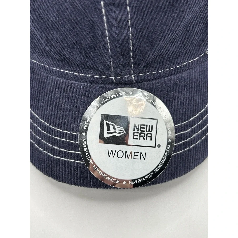 New‎ Era Corduroy Womens One Size Baseball Hat Stretch Cap Blue White NWOT Blank